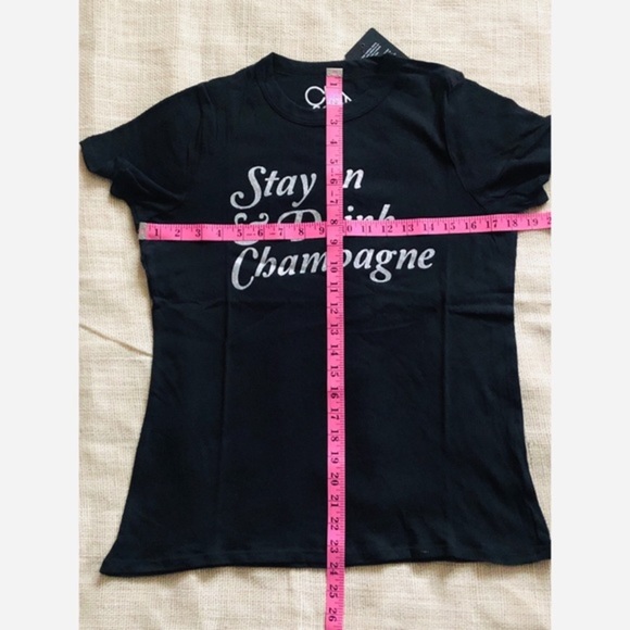 Chaser Stay In & Drink Champagne Graphic Tee Size Medium - Picture 5 of 6